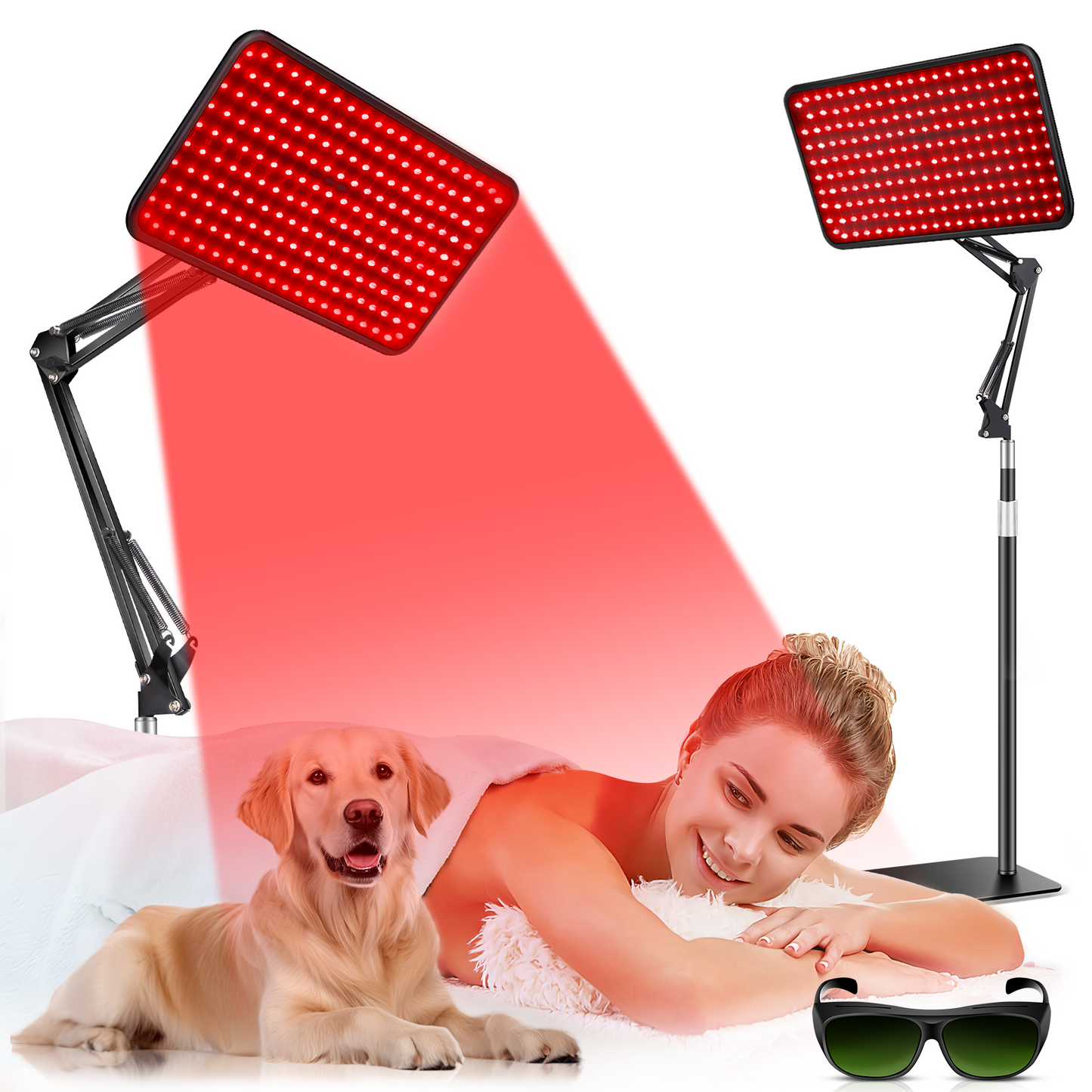 Red Light Therapy for Body, 940nm Red Light Therapy Lamp with Adjustable Stand, Infrared Light Therapy for Body, 660nm Red Light Lamp&850nm Redlight Therapy Device for Body Head Pet