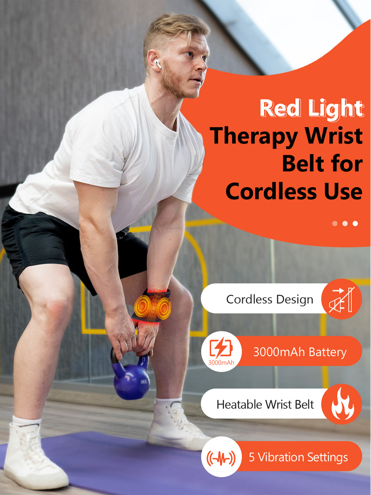 Red Light Therapy Wrist Wrap - Near Infrared Light Therapy Wrist Brace & Hands Wrap Pad for Faster Recovery & Hand Pain Relief