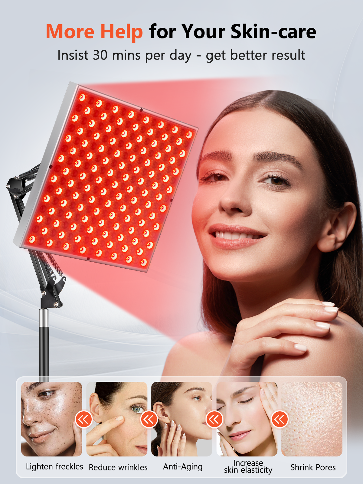 Red Light Therapy for Body and Face, 940nm Infrared Red Light Lamp with Adjustable Stand
