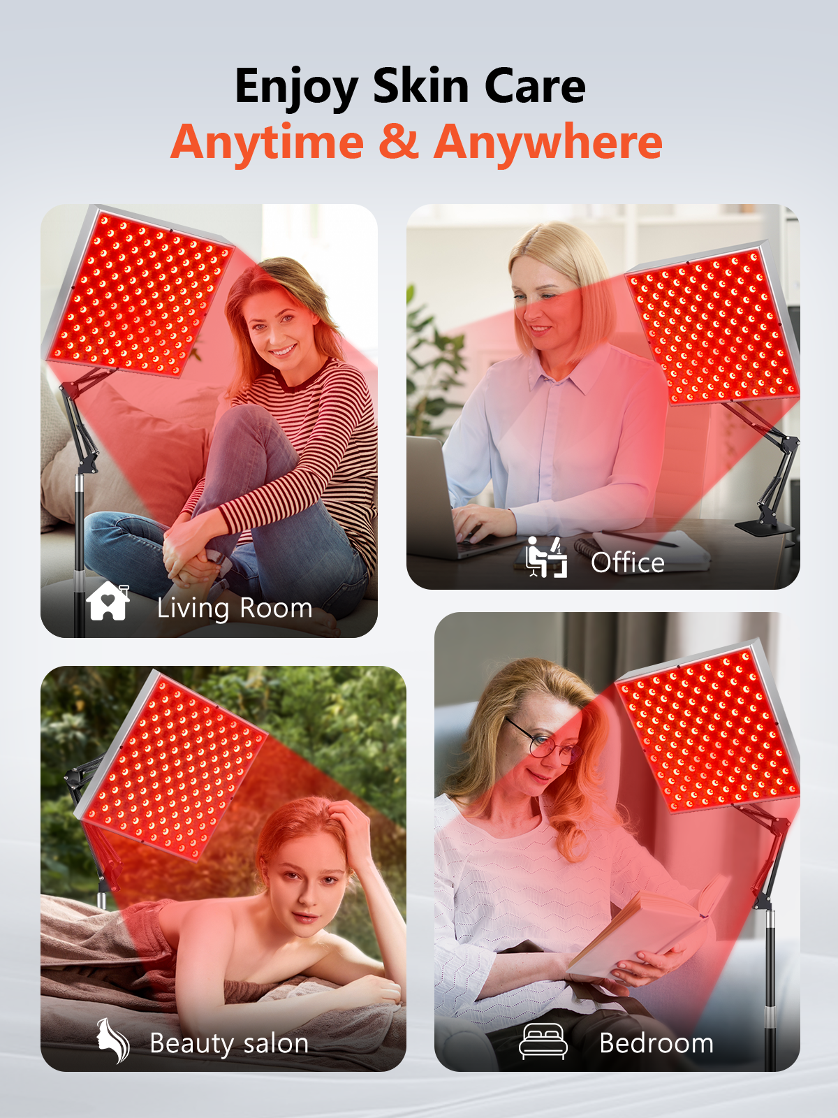 Red Light Therapy for Body and Face, 940nm Infrared Red Light Lamp with Adjustable Stand