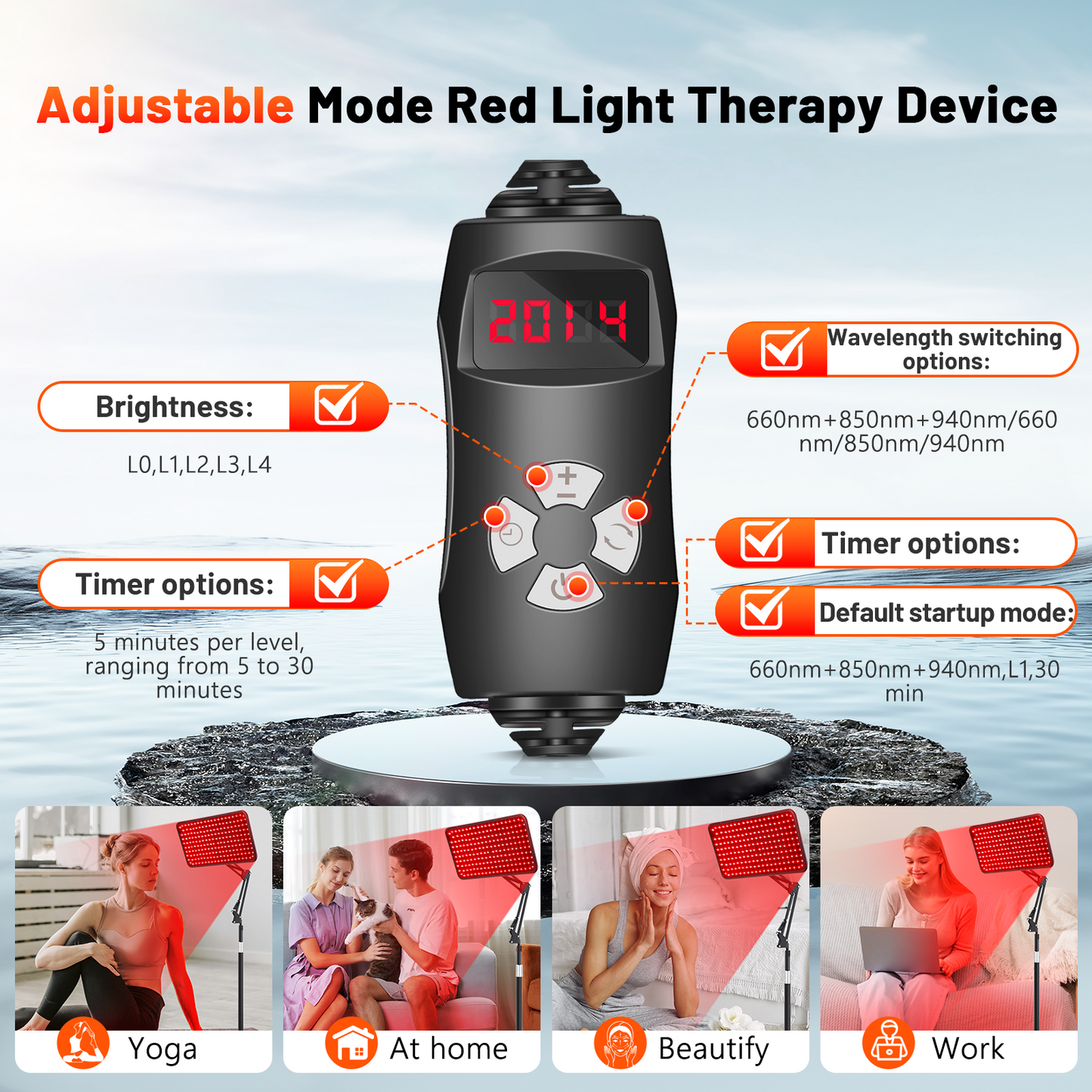 Red Light Therapy for Body, 940nm Red Light Therapy Lamp with Adjustable Stand, Infrared Light Therapy for Body, 660nm Red Light Lamp&850nm Redlight Therapy Device for Body Head Pet